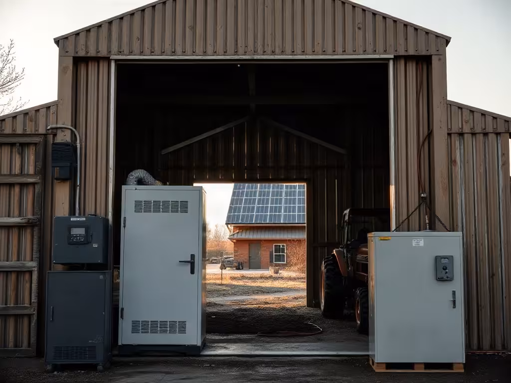 Batterie et onduleur pour arbitrer le surplus d’autoconsommation électrique en exploitation.