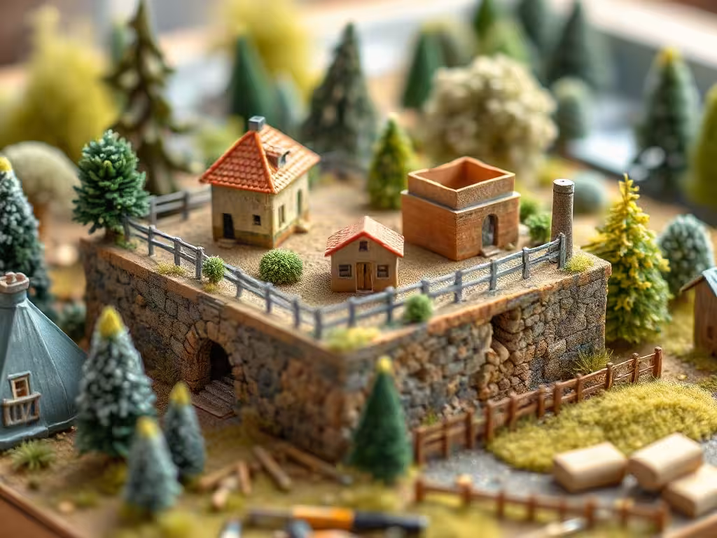 Matériel et étapes de montage d’un diorama agricole miniature sur établi