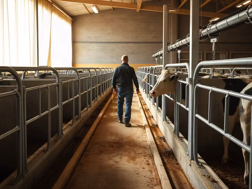 Réglage des dimensions de logette et tapis de couchage selon le gabarit des vaches