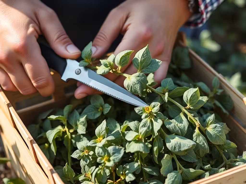 Récolte de tiges fraîches de persil plat au panier, feuilles vertes et vigoureuses