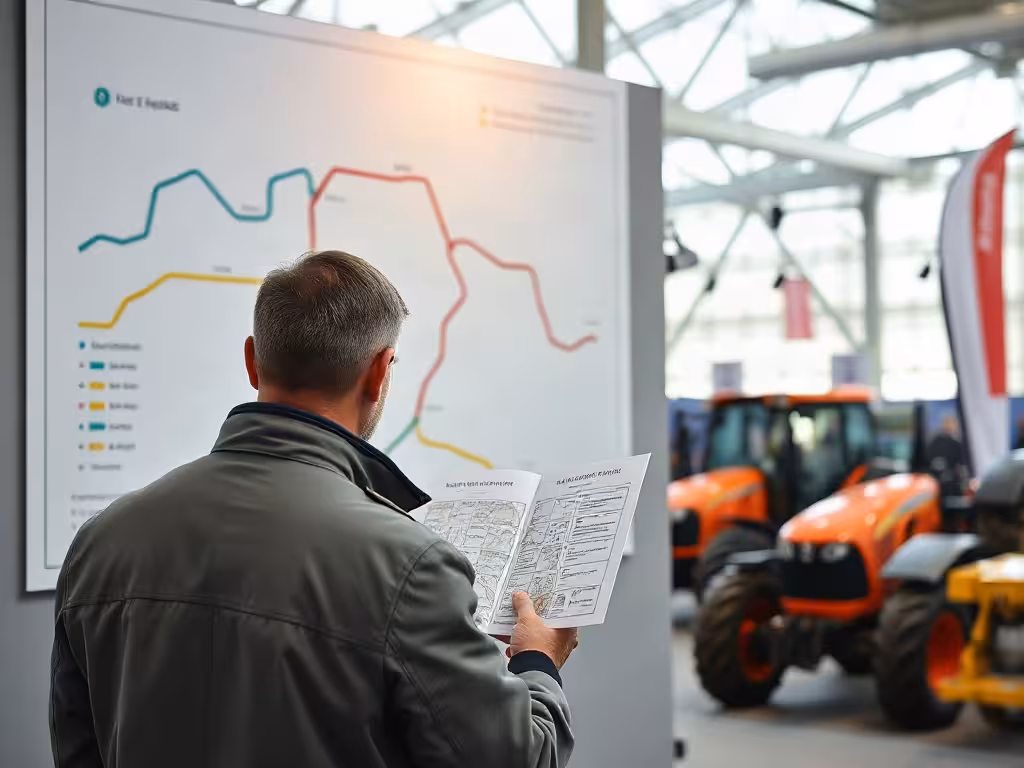 Plan de parcours pour préparer une visite de salon agricole efficacement.