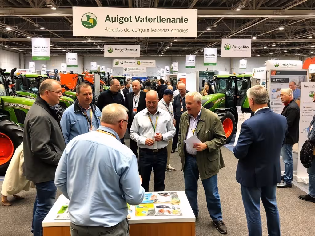 Professionnels et visiteurs aux stands du Salon agriculture 2026 en discussion et démonstration