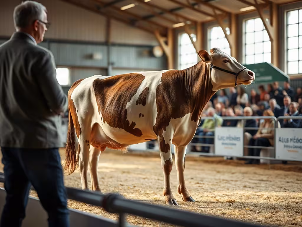 Concours bovin et présentation génétique au salon SPACE Rennes élevage.