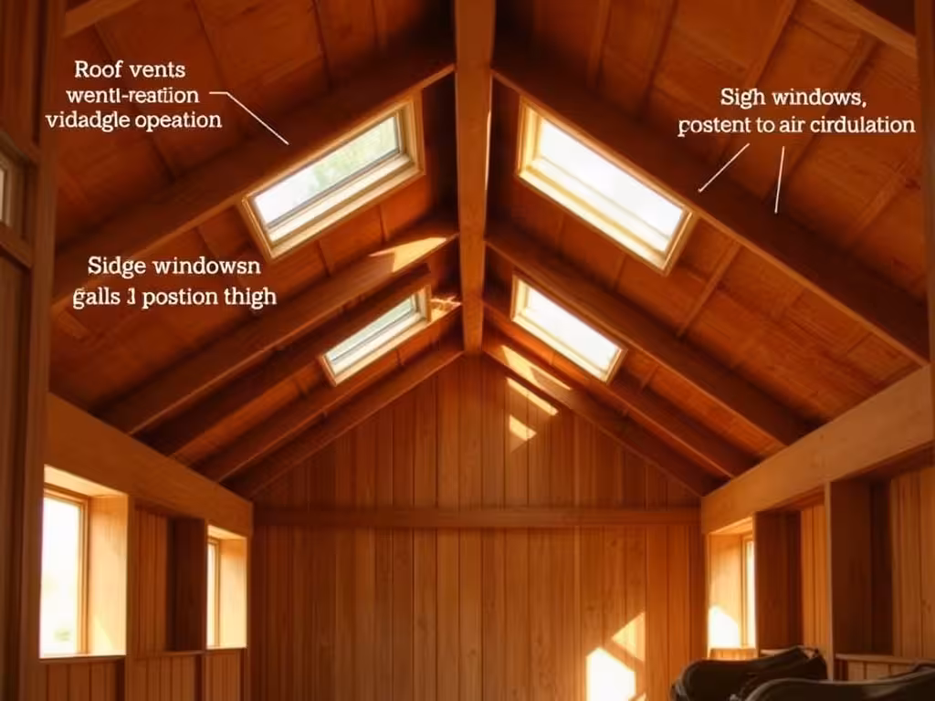 Aération naturelle et hauteur de stabulation chevaux, avec ouvertures de ventilation