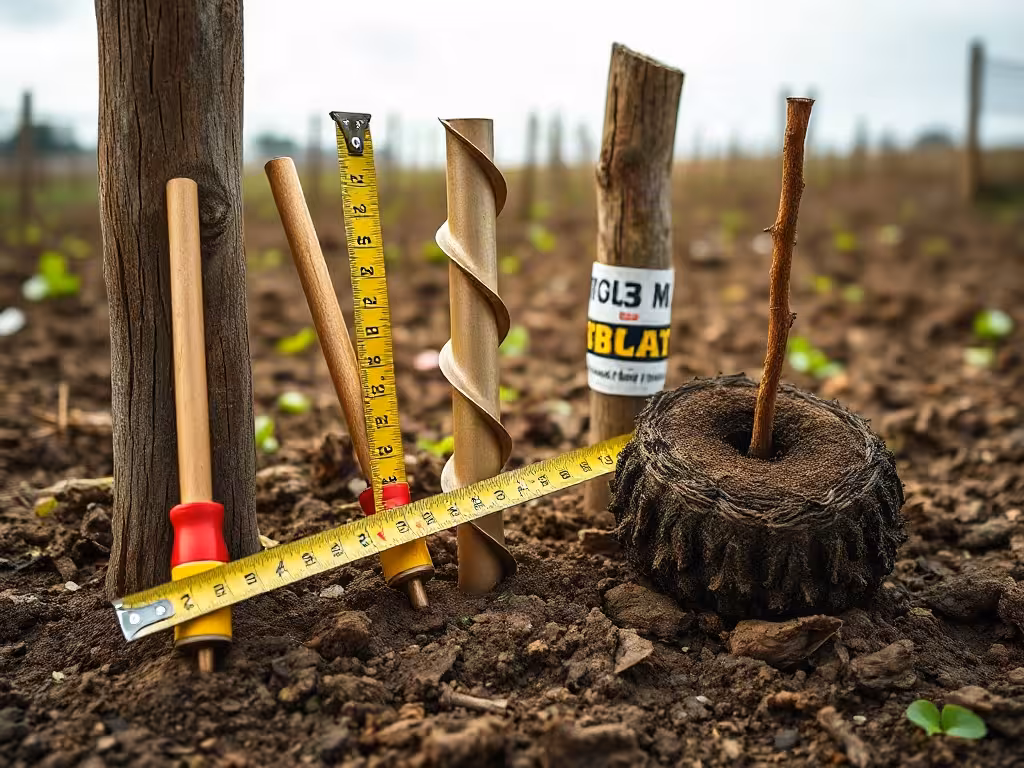 Forets de tarière 3 points de différents diamètres pour piquets, pieux et plantations