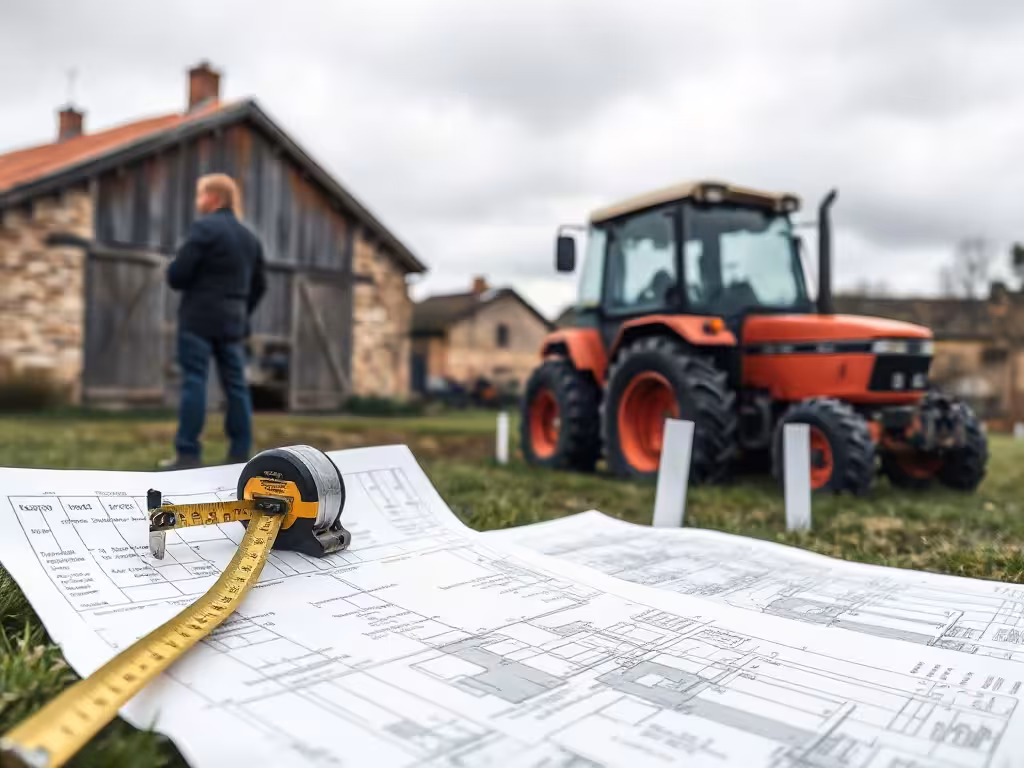 Projet de bâtiment sur terrain agricole constructible pour les besoins d’une exploitation.