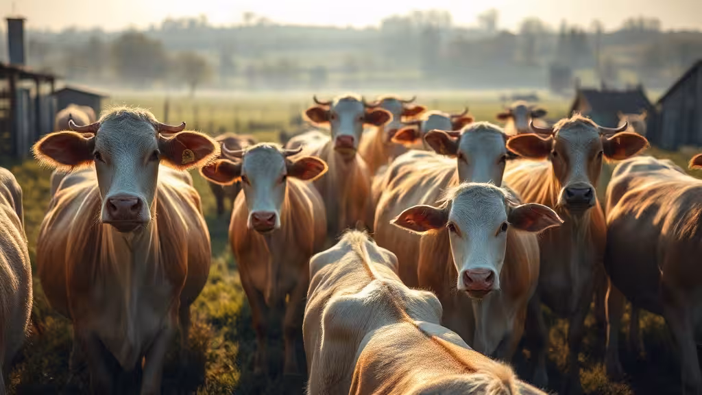 Troupeau au pâturage au printemps pour raisonner le calendrier du vermifuge vache