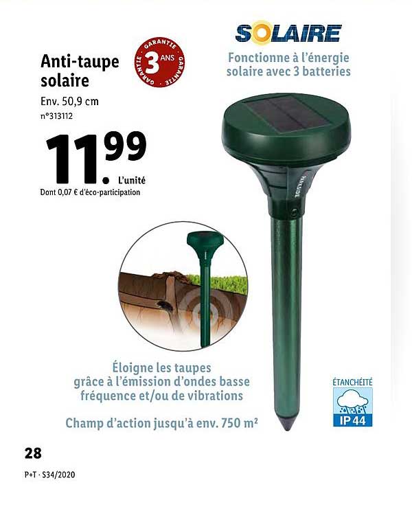 anti taupe solaire lidl